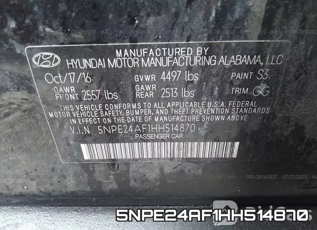 5NPE24AF1HH514870 фото 10