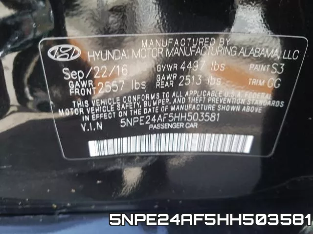 5NPE24AF5HH503581 фото 2