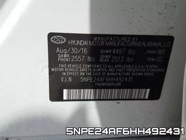 5NPE24AF6HH492431 фото 2