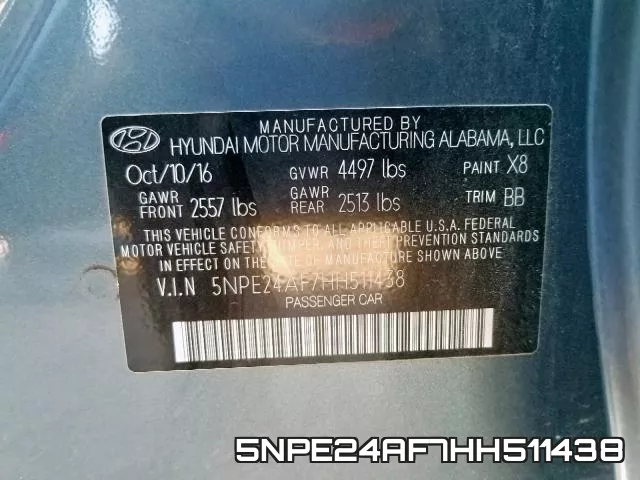 5NPE24AF7HH511438 фото 2