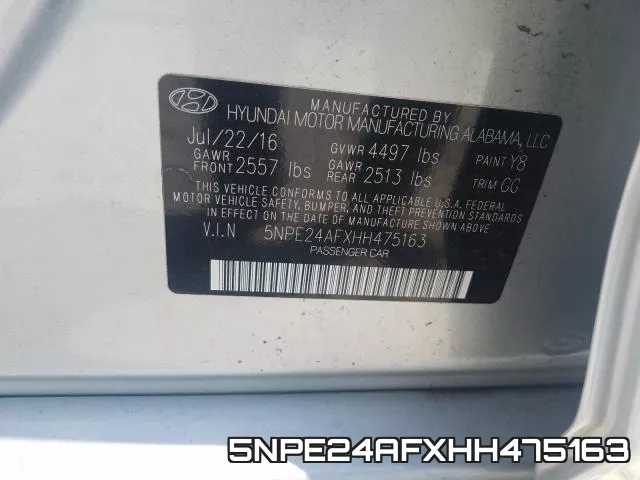 5NPE24AFXHH475163 фото 2