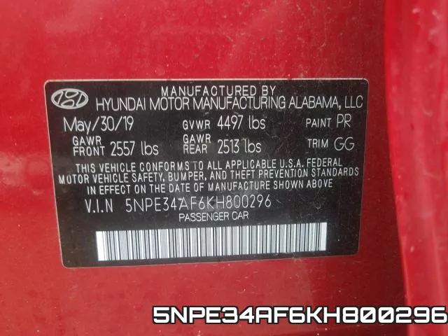 5NPE34AF6KH800296 фото 2