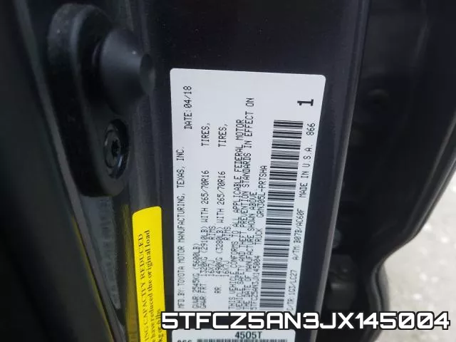 5TFCZ5AN3JX145004 фото 2