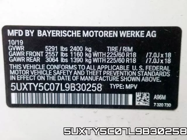 5UXTY5C07L9B30258 фото 2