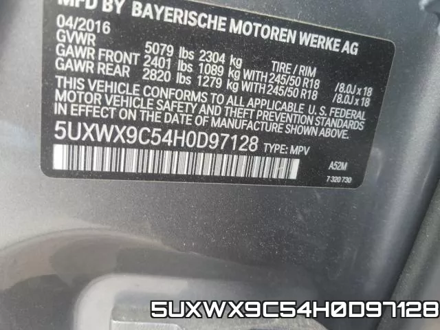 5UXWX9C54H0D97128 фото 2