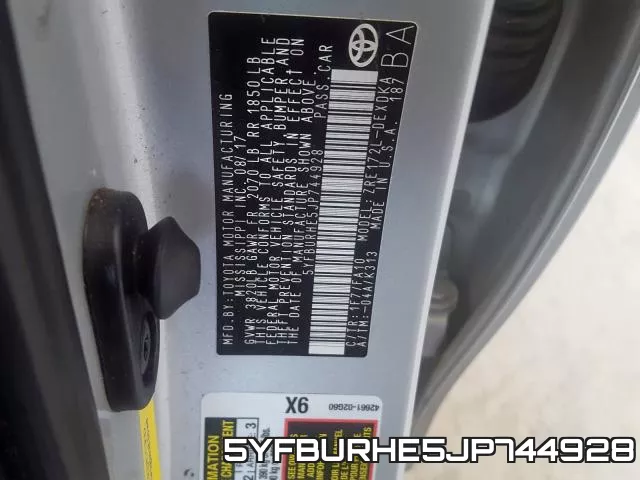 5YFBURHE5JP744928 фото 2