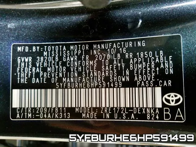 5YFBURHE6HP591499 фото 2