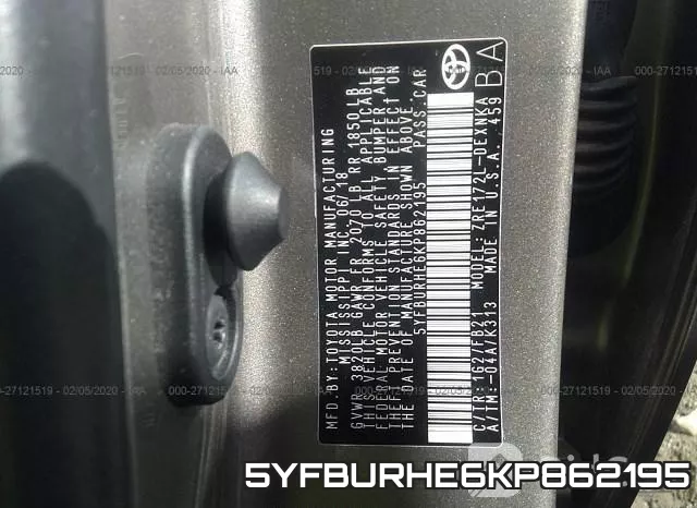 5YFBURHE6KP862195 фото 10