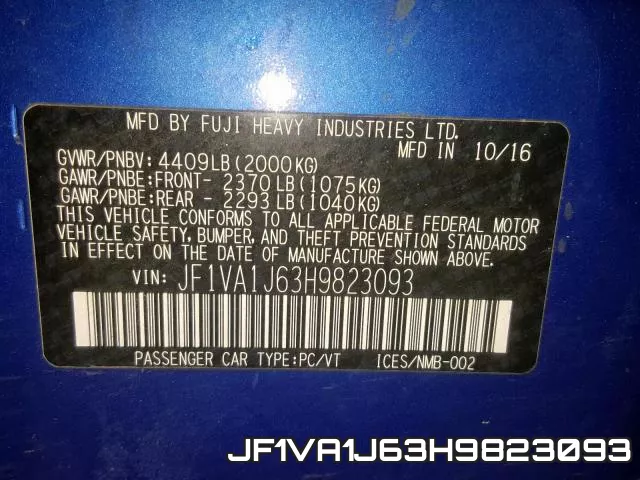JF1VA1J63H9823093 фото 2