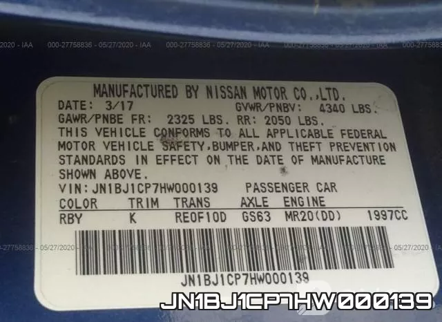 JN1BJ1CP7HW000139 фото 10