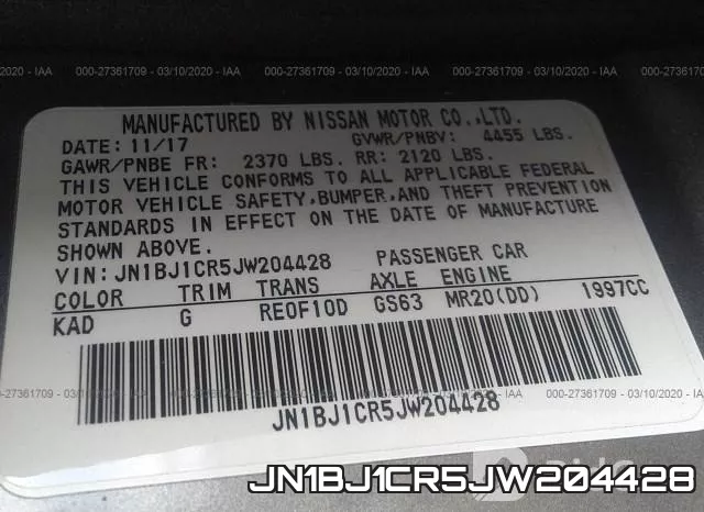 JN1BJ1CR5JW204428 фото 10