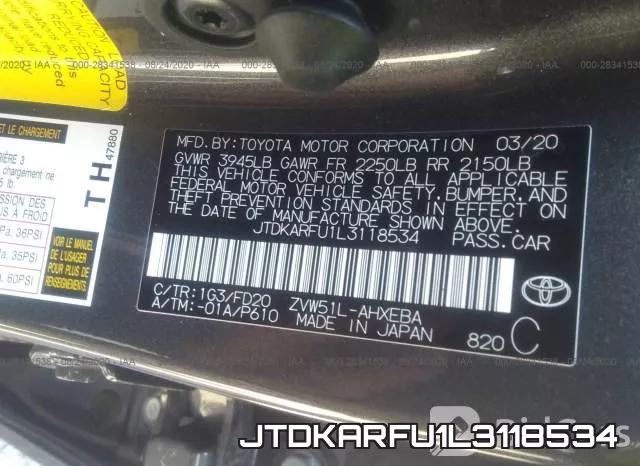 JTDKARFU1L3118534 фото 10