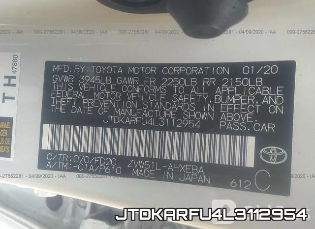 JTDKARFU4L3112954 фото 10
