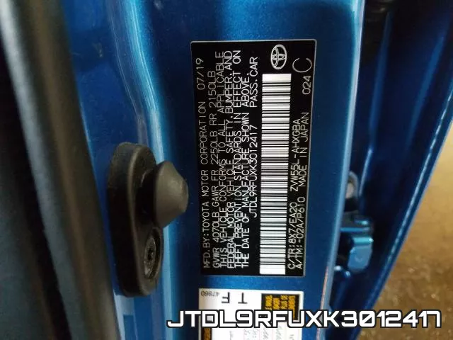 JTDL9RFUXK3012417 фото 2