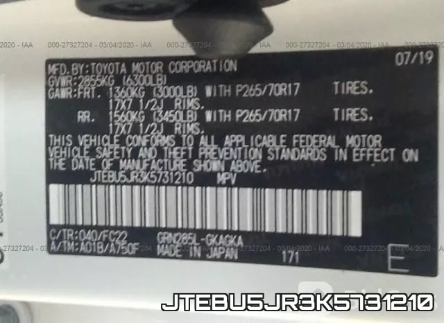 JTEBU5JR3K5731210 фото 10