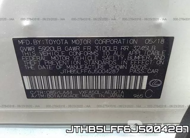 JTHB5LFF6J5004287 фото 10