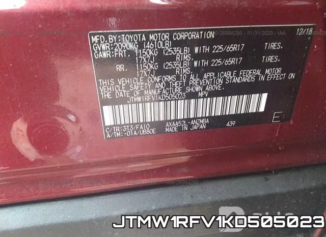 JTMW1RFV1KD505023 фото 10