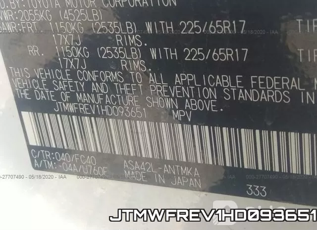 JTMWFREV1HD093651 фото 10