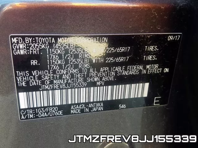 JTMZFREV8JJ155339 фото 2