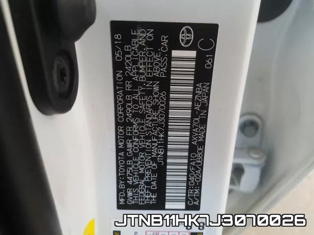 JTNB11HK7J3070026 фото 2