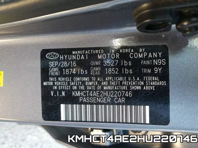 KMHCT4AE2HU220746 фото 2