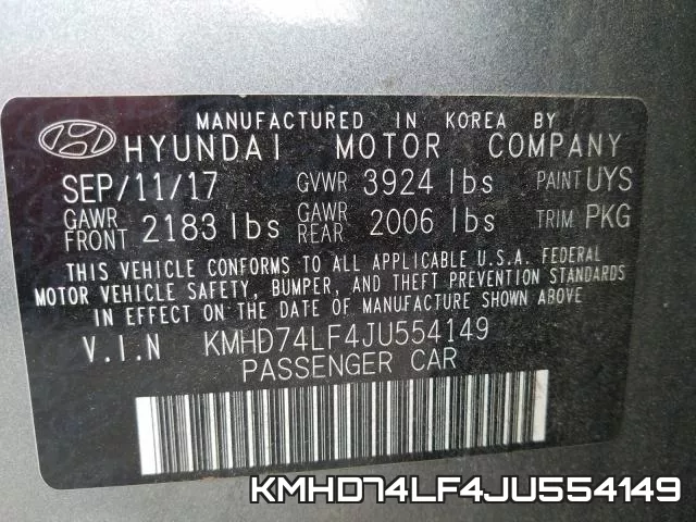 KMHD74LF4JU554149 фото 2