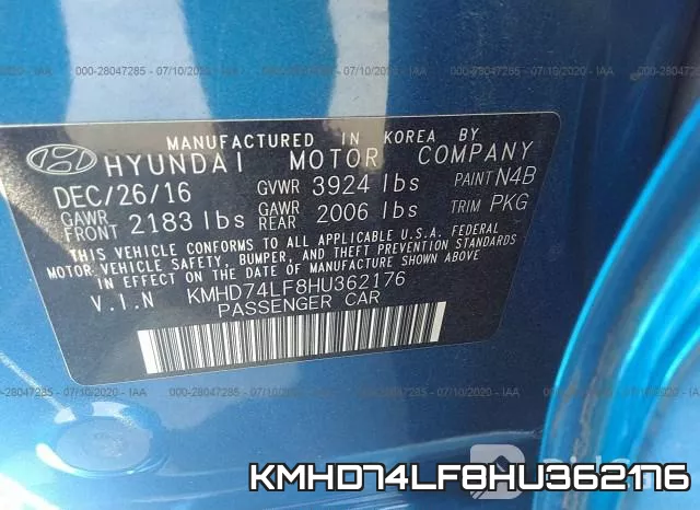 KMHD74LF8HU362176 фото 10