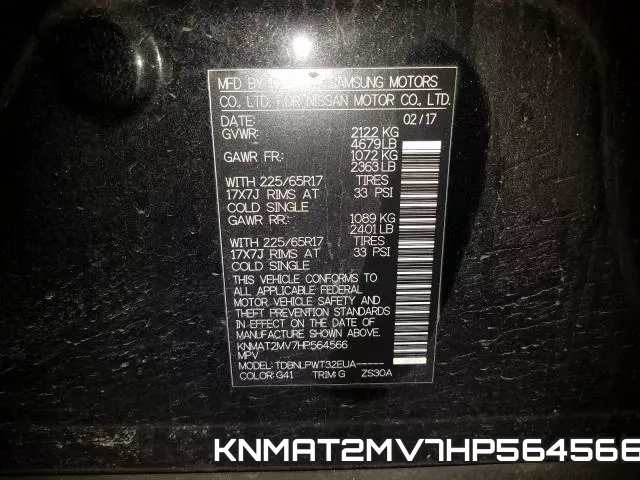 KNMAT2MV7HP564566 фото 2