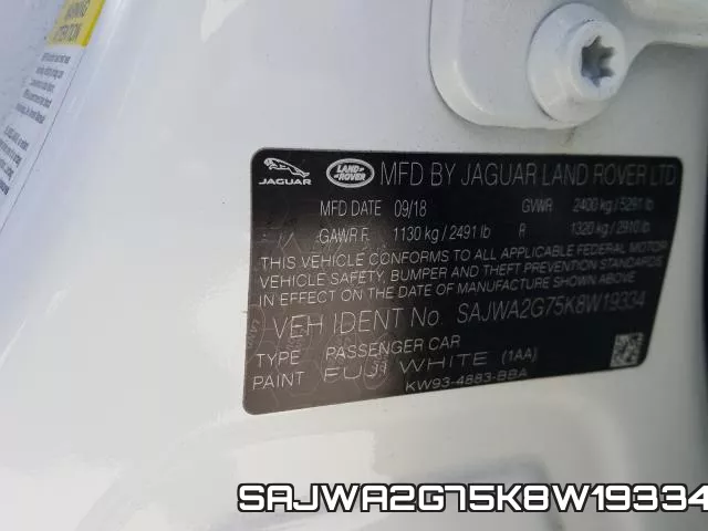 SAJWA2G75K8W19334 фото 2