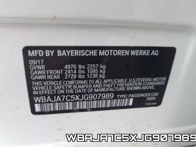 WBAJA7C5XJG907989 фото 2