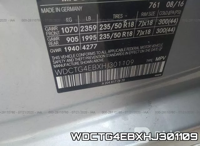 WDCTG4EBXHJ301109 фото 10