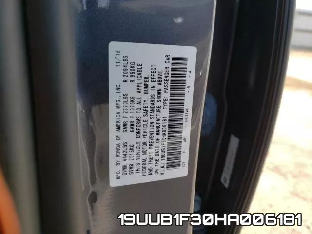 19UUB1F30HA006181 фото 2