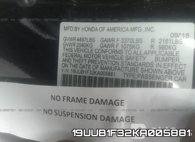 19UUB1F32KA005881 фото 10