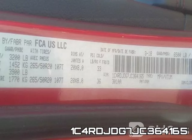1C4RDJDG7JC364165 фото 10