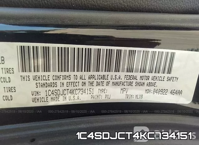1C4SDJCT4KC734151 фото 10