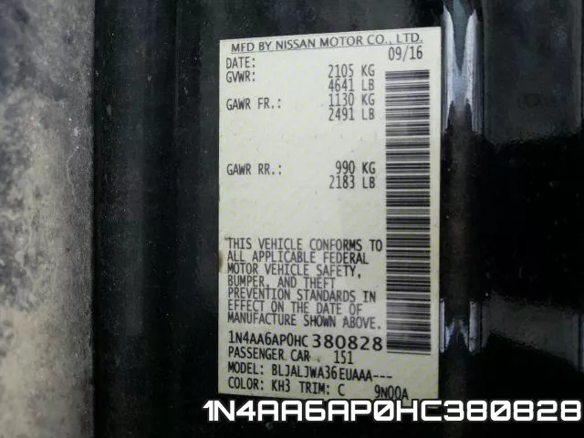 1N4AA6AP0HC380828 фото 2