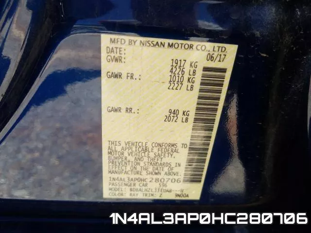 1N4AL3AP0HC280706 фото 2