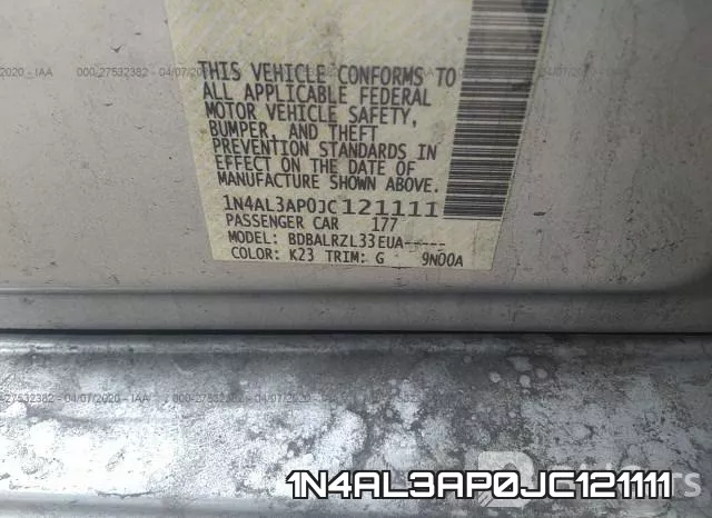 1N4AL3AP0JC121111 фото 10