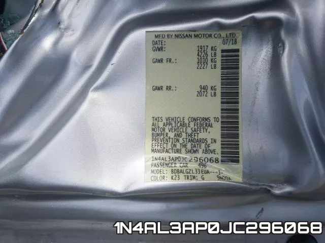 1N4AL3AP0JC296068 фото 2