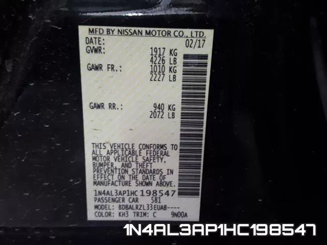 1N4AL3AP1HC198547 фото 2