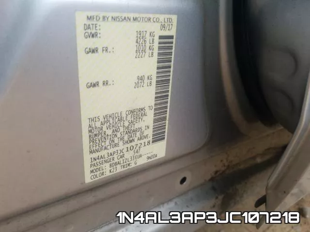 1N4AL3AP3JC107218 фото 2