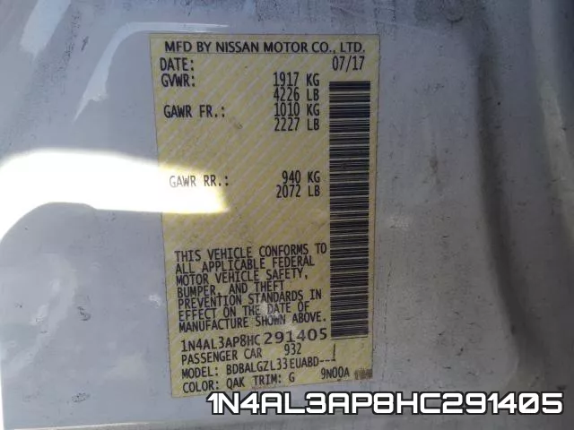 1N4AL3AP8HC291405 фото 2