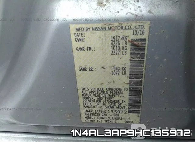 1N4AL3AP9HC135972 фото 10