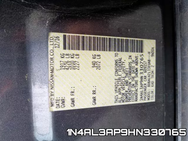 1N4AL3AP9HN330765 фото 2