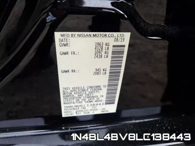1N4BL4BV8LC138443 фото 2