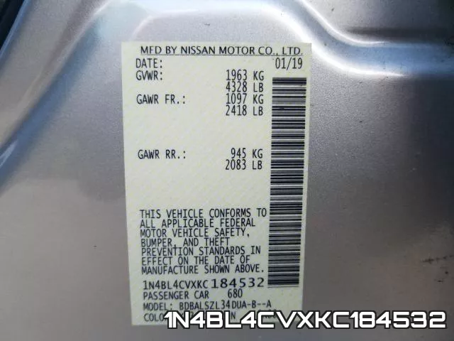 1N4BL4CVXKC184532 фото 2