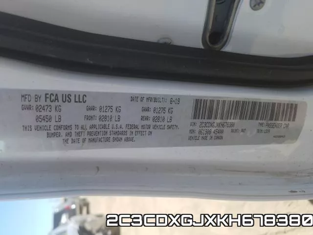 2C3CDXGJXKH678380 фото 2
