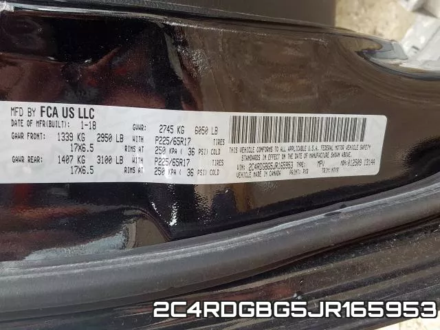 2C4RDGBG5JR165953 фото 2