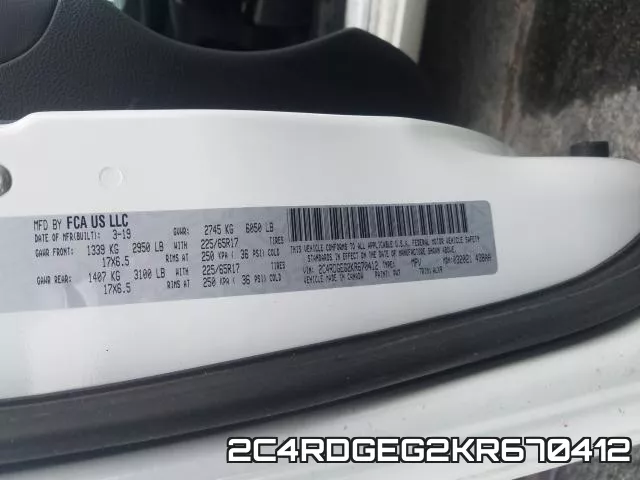 2C4RDGEG2KR670412 фото 2