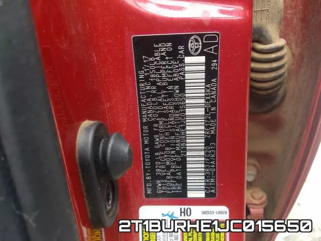 2T1BURHE1JC015650 фото 2